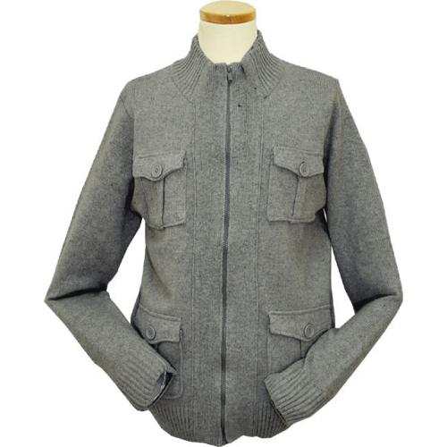 Zero Degrees Medium Grey Knitted Zip-Up Jacket Sweater SW-16
